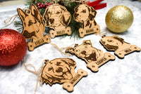 Laser Cut Dog Christmas Ornaments