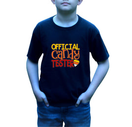 Boy's Crew Neck Halloween Official Candy Tester T-Shirt