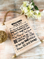 Family Rules Fabric Wall Banner