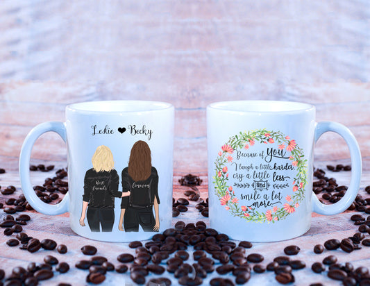 Personalized Best Friends Girlfriends Sisters Coffee Tea Mug