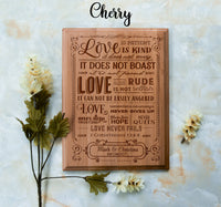 Love is Patient Engraved Corinthians 13 Prayer Plaque