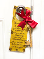 Laser Cut Wood Santa Magic Key Door Hanger