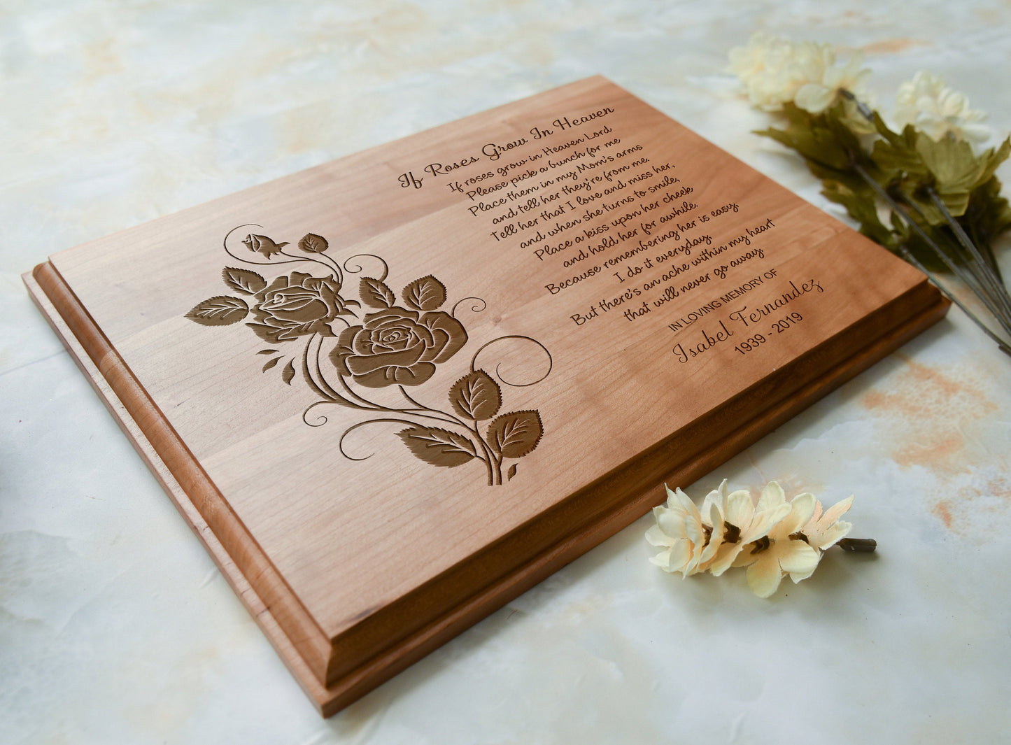Personalized If Roses Grow in Heaven Memorial Plaque