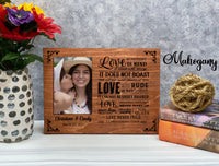 Love is Patient with Picture on Wood Canvas