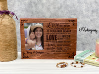 Love is Patient with Picture on Wood Canvas