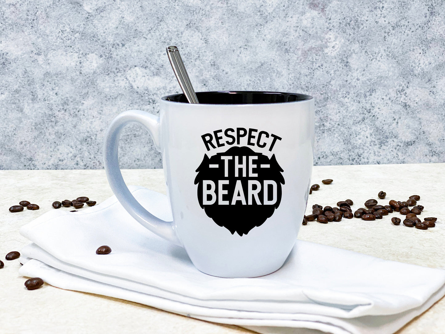 Personalized Engraved Ceramic Beard Bistro Mug