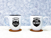 Engraved Ceramic Beard Bistro Mug
