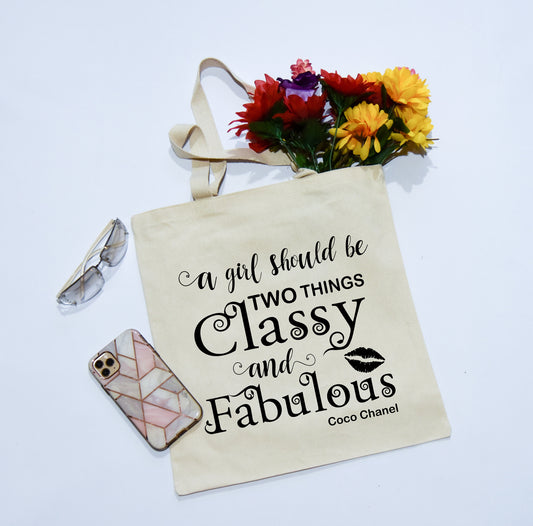 Canvas Shopping Tote Bag with Positivity Quote