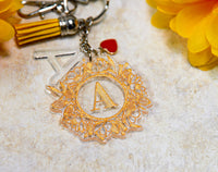 Flower Initial Acrylic Keychain