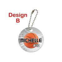 2" Personalized Basketball Bag Tag Keychain