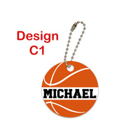 2" Personalized Basketball Bag Tag Keychain