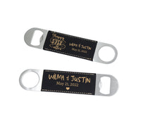 Wedding Favor Stainless Steel with Leatherette Bottle Opener