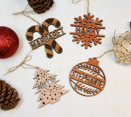 Laser Cut Christmas Wood Ornaments