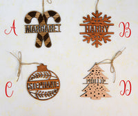 Laser Cut Christmas Wood Ornaments