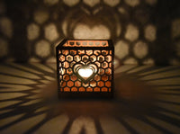 Heart Shape Shadow  Laser Cut Wood Lantern