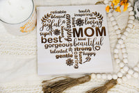 Tabletop Mom Word Art - Laser Engraved