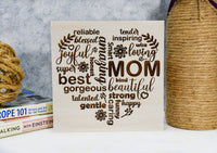 Tabletop Mom Word Art - Laser Engraved