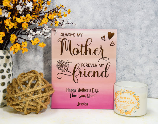 Tabletop Mom Quote Wood Canvas, Laser Engraved Mother's Day Gift, Mom's Birthday Gift Idea, Mom Gift, Mom Word Art Canvas, Home Decor