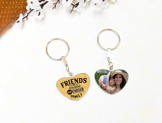 Personalized Heart Friendship Photo Keychain, Friendship Quote Keychain, Photo Keychain, Gift Idea for Best friend, best friend keychain