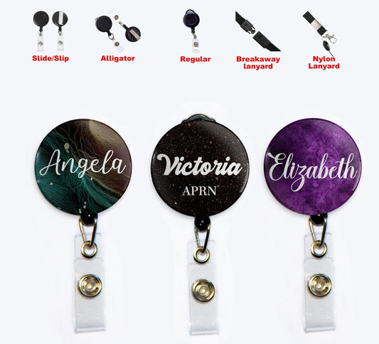 Personalized Custom Button Badge Reel, Personalized Retractable Badge Holder, Custom ID Badge Reel, Custom Retractable Badge, Badge Reel