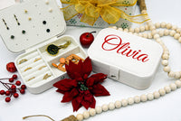 White Portable Travel Jewelry Box