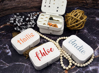 White Portable Travel Jewelry Box