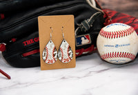 Wood Baseball Mom Earrings